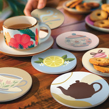 Laden Sie das Bild in den Galerie-Viewer, Malen nach Zahlen 10cm Untersetzer (6 Stück) - Tea Time