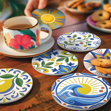 Laden Sie das Bild in den Galerie-Viewer, Malen nach Zahlen 10cm Untersetzer (6 Stück) - Mediterrane Motive