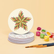 Laden Sie das Bild in den Galerie-Viewer, Malen nach Zahlen 10cm Untersetzer (6 Stück) - Weihnachtszauber