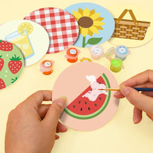 Laden Sie das Bild in den Galerie-Viewer, Malen nach Zahlen 10cm Untersetzer (6 Stück) - Sommerpicknick
