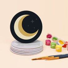 Laden Sie das Bild in den Galerie-Viewer, Malen nach Zahlen 10cm Untersetzer (6 Stück) - Halloween-Zauber