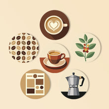 Laden Sie das Bild in den Galerie-Viewer, Malen nach Zahlen 10cm Untersetzer (6 Stück) - Kaffeepause Figured'Art