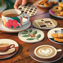 Laden Sie das Bild in den Galerie-Viewer, Malen nach Zahlen 10cm Untersetzer (6 Stück) - Kaffeepause