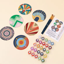 Laden Sie das Bild in den Galerie-Viewer, Malen nach Zahlen 10cm Untersetzer (6 Stück) - Art-déco-Harmonie