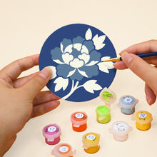 Laden Sie das Bild in den Galerie-Viewer, Malen nach Zahlen 10cm Untersetzer (6 Stück) - Mediterranes Blau