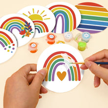 Laden Sie das Bild in den Galerie-Viewer, Malen nach Zahlen 10cm Untersetzer (6 Stück) - Bunter Regenbogen