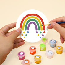 Laden Sie das Bild in den Galerie-Viewer, Malen nach Zahlen 10cm Untersetzer (6 Stück) - Bunter Regenbogen