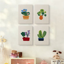 Laden Sie das Bild in den Galerie-Viewer, Punch Needle Set (4 Stück) mit Rahmen - Botanische Stimmung