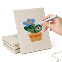 Laden Sie das Bild in den Galerie-Viewer, Punch Needle Set (4 Stück) mit Rahmen - Botanische Stimmung