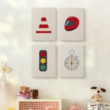 Laden Sie das Bild in den Galerie-Viewer, Punch Needle Set (4 Stück) mit Rahmen - Urbane Icons 1