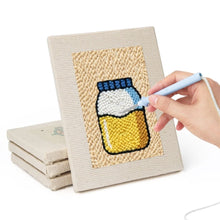 Laden Sie das Bild in den Galerie-Viewer, Punch Needle Set (4 Stück) mit Rahmen - Snackzeit 1