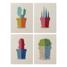 Laden Sie das Bild in den Galerie-Viewer, Punch Needle Set (4 Stück) mit Rahmen​ - Bunte Pflanzen Figured'Art