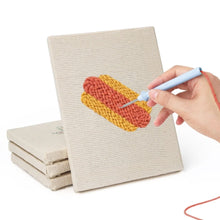 Laden Sie das Bild in den Galerie-Viewer, Punch Needle Set (4 Stück) mit Rahmen - Leckere Häppchen