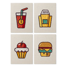 Laden Sie das Bild in den Galerie-Viewer, Punch Needle Set (4 Stück) mit Rahmen​ - Fast Food Spaß Figured'Art