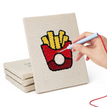 Laden Sie das Bild in den Galerie-Viewer, Punch Needle Set (4 Stück) mit Rahmen - Küche &amp; Snacks Set