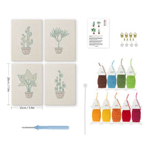 Laden Sie das Bild in den Galerie-Viewer, Punch Needle Set (4 Stück) mit Rahmen - Urbaner Dschungel 3