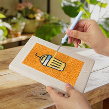 Laden Sie das Bild in den Galerie-Viewer, Punch Needle Set (4 Stück) mit Rahmen - Getränke &amp; Häppchen