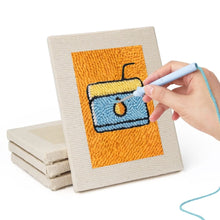 Laden Sie das Bild in den Galerie-Viewer, Punch Needle Set (4 Stück) mit Rahmen - Getränke &amp; Häppchen