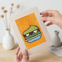 Laden Sie das Bild in den Galerie-Viewer, Punch Needle Set (4 Stück) mit Rahmen - Getränke &amp; Häppchen