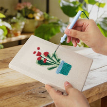 Laden Sie das Bild in den Galerie-Viewer, Punch Needle Set (4 Stück) mit Rahmen - Garten Zuhause Stimmung