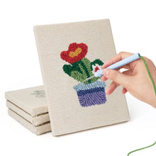 Laden Sie das Bild in den Galerie-Viewer, Punch Needle Set (4 Stück) mit Rahmen - Garten Zuhause Stimmung