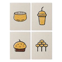 Laden Sie das Bild in den Galerie-Viewer, Punch Needle Set (4 Stück) mit Rahmen​ - Bäckerei Köstlichkeiten Figured'Art