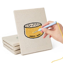 Laden Sie das Bild in den Galerie-Viewer, Punch Needle Set (4 Stück) mit Rahmen - Bäckerei Köstlichkeiten