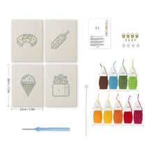Laden Sie das Bild in den Galerie-Viewer, Punch Needle Set (4 Stück) mit Rahmen - Süße Momente
