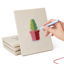 Laden Sie das Bild in den Galerie-Viewer, Punch Needle Set (4 Stück) mit Rahmen - Glückliche Pflanzen 2