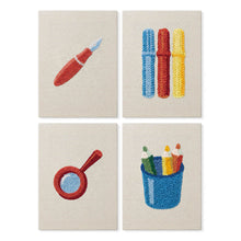 Laden Sie das Bild in den Galerie-Viewer, Punch Needle Set (4 Stück) mit Rahmen​ - Minimalistische Schreibtisch Icons Figured'Art