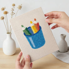 Laden Sie das Bild in den Galerie-Viewer, Punch Needle Set (4 Stück) mit Rahmen - Minimalistische Schreibtisch Icons