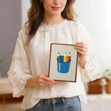 Laden Sie das Bild in den Galerie-Viewer, Punch Needle Set (4 Stück) mit Rahmen - Minimalistische Schreibtisch Icons