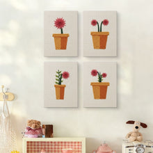 Laden Sie das Bild in den Galerie-Viewer, Punch Needle Set (4 Stück) mit Rahmen - Blühende Mini Töpfe 1