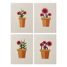 Laden Sie das Bild in den Galerie-Viewer, Punch Needle Set (4 Stück) mit Rahmen​ - Blühende Mini Töpfe 3 Figured'Art