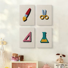 Laden Sie das Bild in den Galerie-Viewer, Punch Needle Set (4 Stück) mit Rahmen - Zurück zur Schule 2
