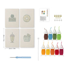 Laden Sie das Bild in den Galerie-Viewer, Punch Needle Set (4 Stück) mit Rahmen - Morgensüßigkeiten