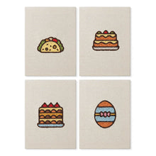 Laden Sie das Bild in den Galerie-Viewer, Punch Needle Set (4 Stück) mit Rahmen​ - Kuchen &amp; Leckereien Figured'Art