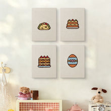 Laden Sie das Bild in den Galerie-Viewer, Punch Needle Set (4 Stück) mit Rahmen - Kuchen &amp; Leckereien