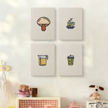 Laden Sie das Bild in den Galerie-Viewer, Punch Needle Set (4 Stück) mit Rahmen - Kaffee &amp; Tee Zeit