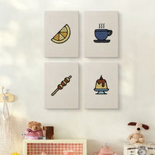 Laden Sie das Bild in den Galerie-Viewer, Punch Needle Set (4 Stück) mit Rahmen - Dessert Köstlichkeiten