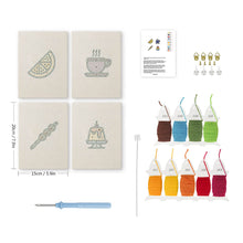 Laden Sie das Bild in den Galerie-Viewer, Punch Needle Set (4 Stück) mit Rahmen - Dessert Köstlichkeiten