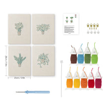 Laden Sie das Bild in den Galerie-Viewer, Punch Needle Set (4 Stück) mit Rahmen - Botanische Schönheit