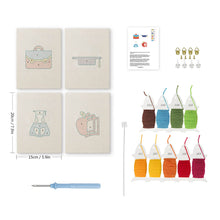 Laden Sie das Bild in den Galerie-Viewer, Punch Needle Set (4 Stück) mit Rahmen - Lernzeit