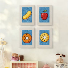 Laden Sie das Bild in den Galerie-Viewer, Punch Needle Set (4 Stück) mit Rahmen - Früchte &amp; Süßes