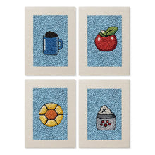 Laden Sie das Bild in den Galerie-Viewer, Punch Needle Set (4 Stück) mit Rahmen​ - Frühstücks Leckereien 1 Figured'Art