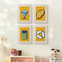 Laden Sie das Bild in den Galerie-Viewer, Punch Needle Set (4 Stück) mit Rahmen - Leckere Snacks