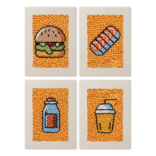 Laden Sie das Bild in den Galerie-Viewer, Punch Needle Set (4 Stück) mit Rahmen​ - Leckeres Essen Figured'Art
