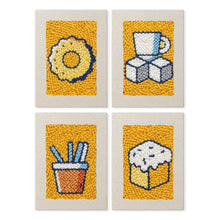 Laden Sie das Bild in den Galerie-Viewer, Punch Needle Set (4 Stück) mit Rahmen​ - Leckere Köstlichkeiten Figured'Art