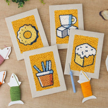 Laden Sie das Bild in den Galerie-Viewer, Punch Needle Set (4 Stück) mit Rahmen - Leckere Köstlichkeiten