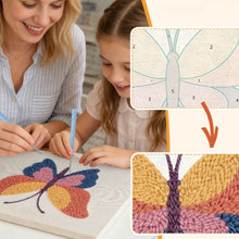 Laden Sie das Bild in den Galerie-Viewer, Punch Needle mit Rahmen - Oranger Schmetterling